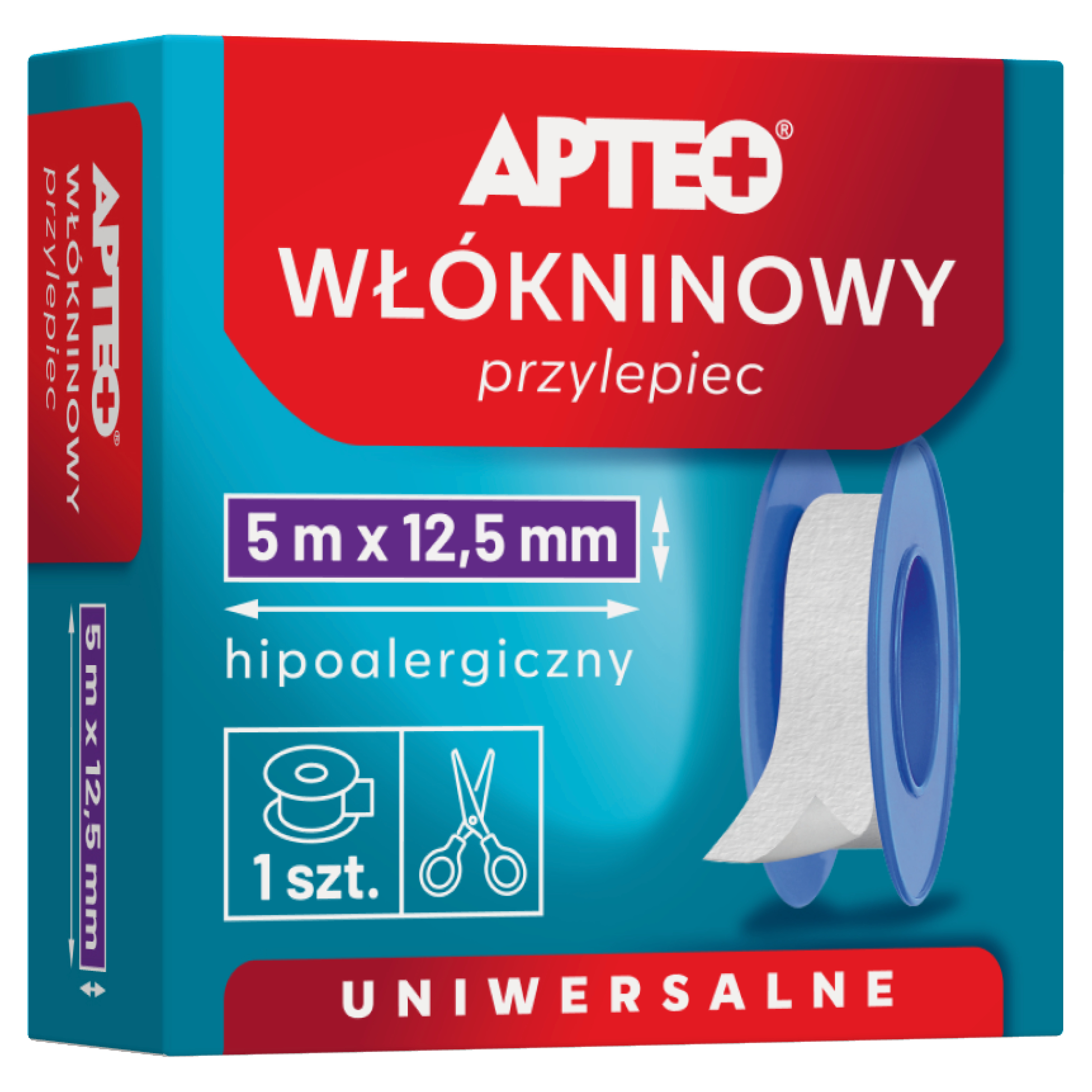 Apteo Włókninowy przylepiec 5 m x 12,5 mm 1 sztuka zdjęcie