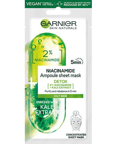 Garnier Skin Naturals Niacinamide Ampułka detoksykująca w masce na tkaninie - 15 g - cena, opinie, skład zdjęcie