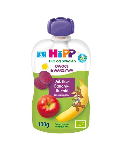 HiPP BIO od pokoleń, Jabłka-Banany-Buraki, po 5. m-cu, 100 g zdjęcie