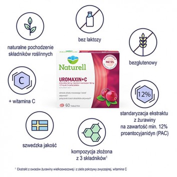 Naturell Uromaxin + C 60 tabletek