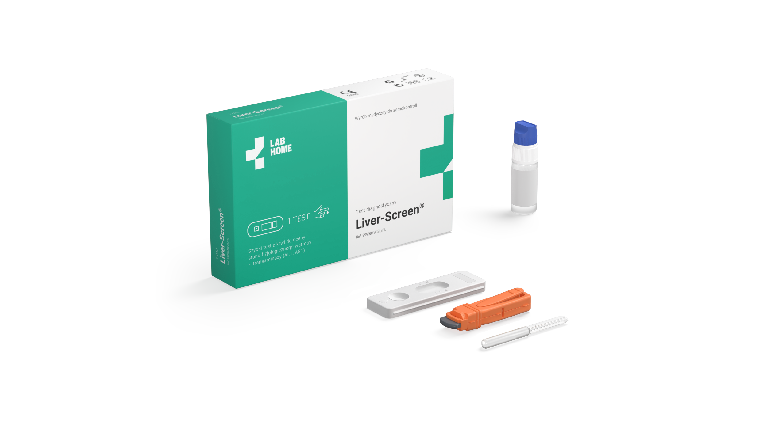 LabHome LIVER-Screen test płytkowy z krwi do oceny wątroby transaminazy (ALT, AST) 1 sztuka