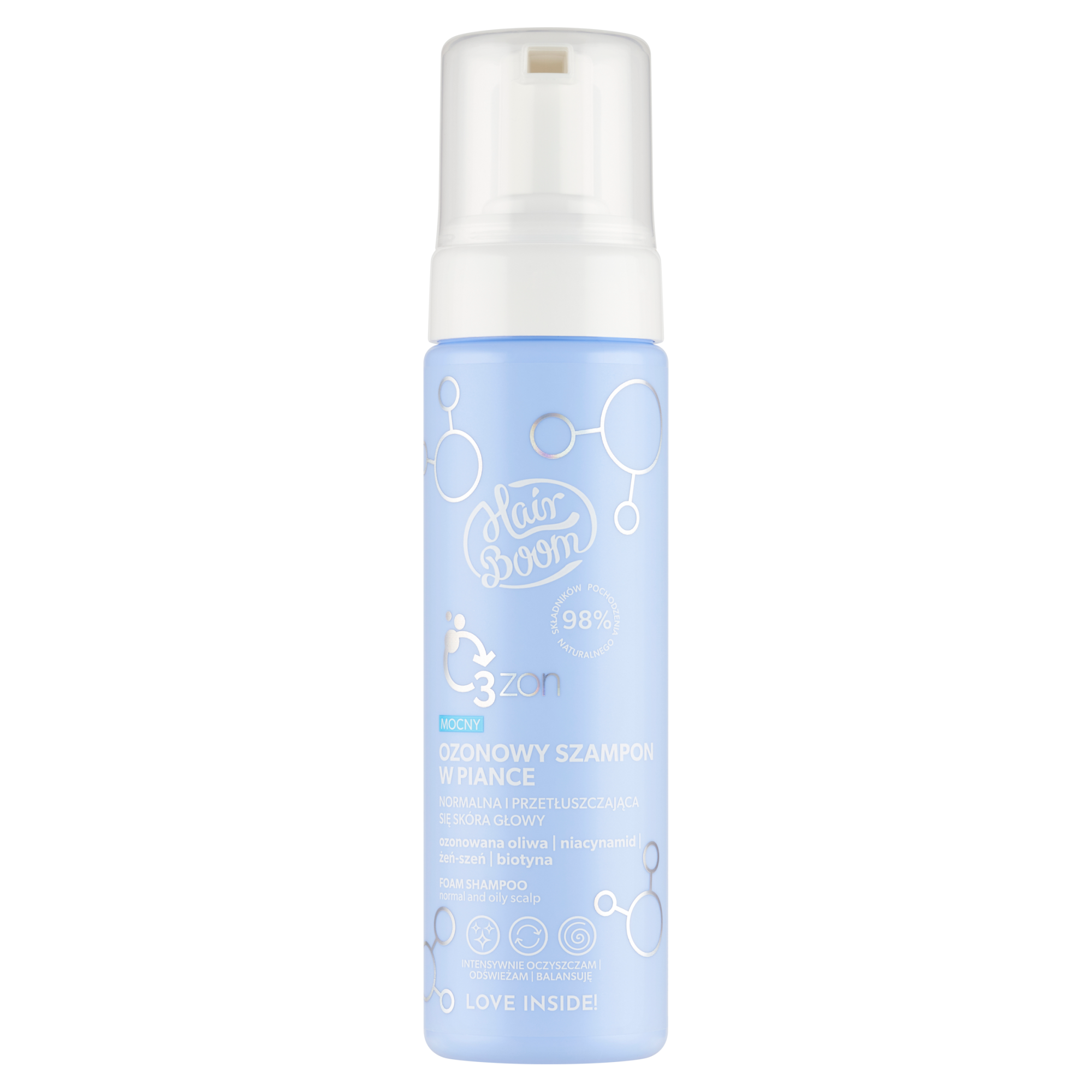 Hairboom O3zon Mocny ozonowy szampon w piance, 200 ml zdjęcie