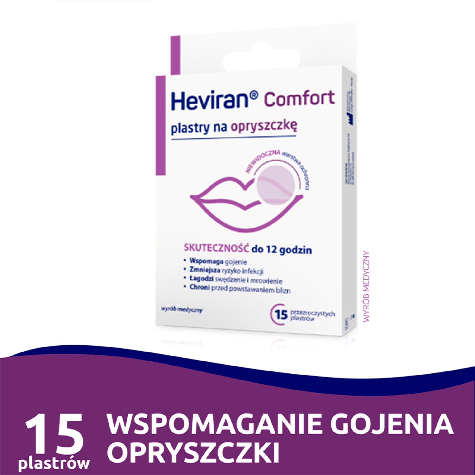 Heviran Comfort plastry na opryszczkę 15 sztuk