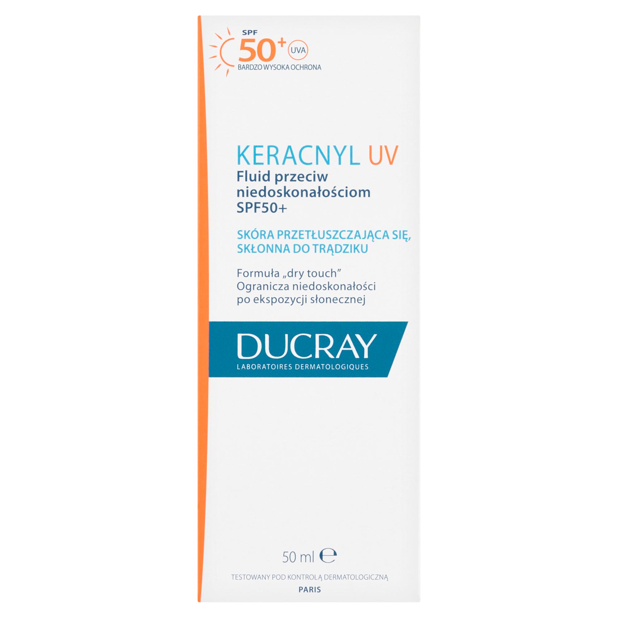 Ducray Keracnyl UV Fluid przeciw niedoskonałościom SPF50+, 50 ml zdjęcie