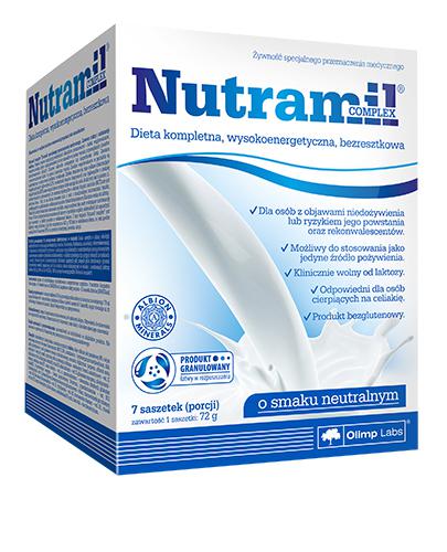 OLIMP NUTRAMIL Dieta kompletna wysokoenergetyczna, bezresztkowa smak neutralny - 7 sasz. zdjęcie