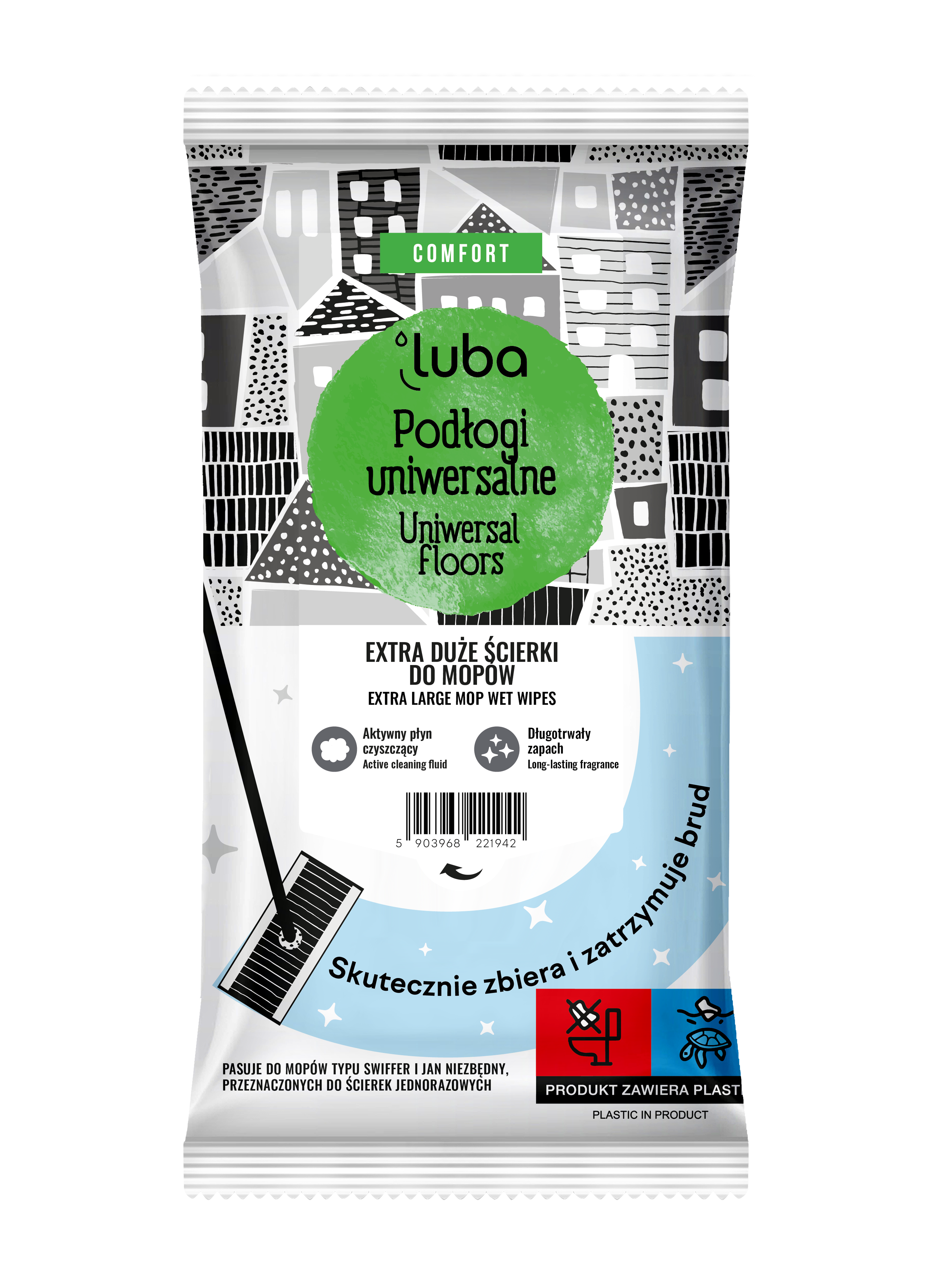 Luba Comfort Duże Ścierki do podłóg uniwersalne, 12 sztuk zdjęcie