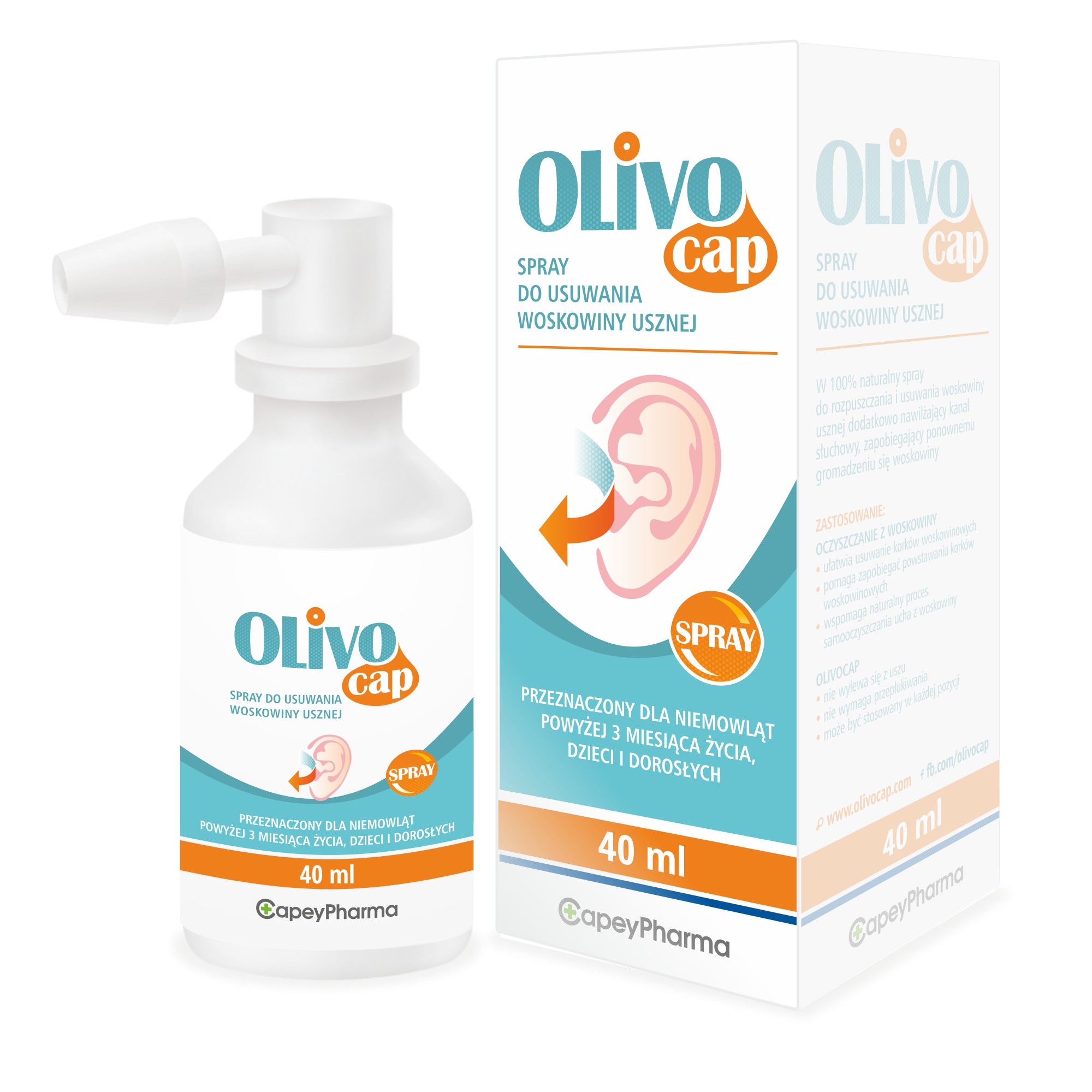 OLIVOCAP Spray do usuwania woskowiny usznej - 40 ml - cena, opinie, stosowanie zdjęcie