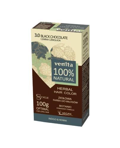 Venita Herbal Hair Color, ziołowa farba do włosów, 3.0 Czarna Czekolada, 100 g zdjęcie