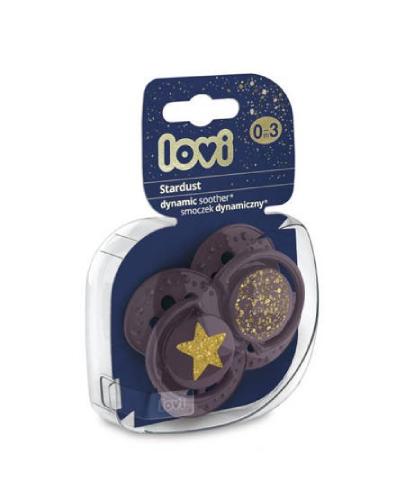 LOVI Smoczek silikonowy dynamiczny Stardust Violet 22/892 0-3 m, 2 sztuki zdjęcie