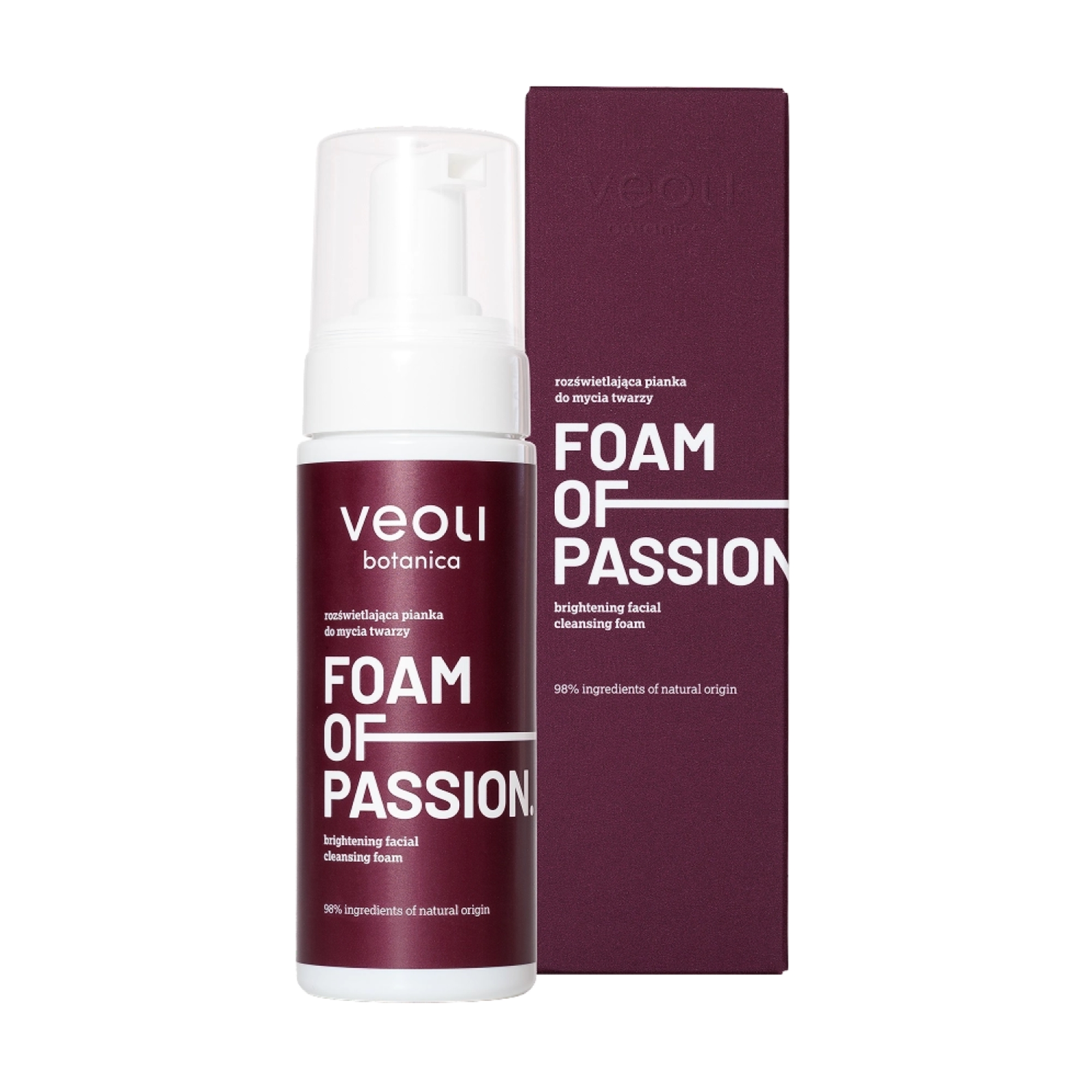 Veoli Botanica Foam Of Passion Rozświetlajca pianka do mycia twarzy, 150 ml