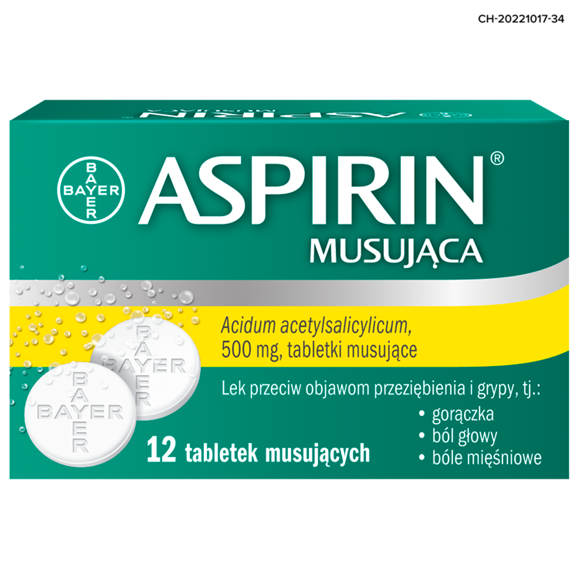 Aspirin Musująca (Ultra Fast), 500 mg, tabletki musujące, 12 sztuk zdjęcie