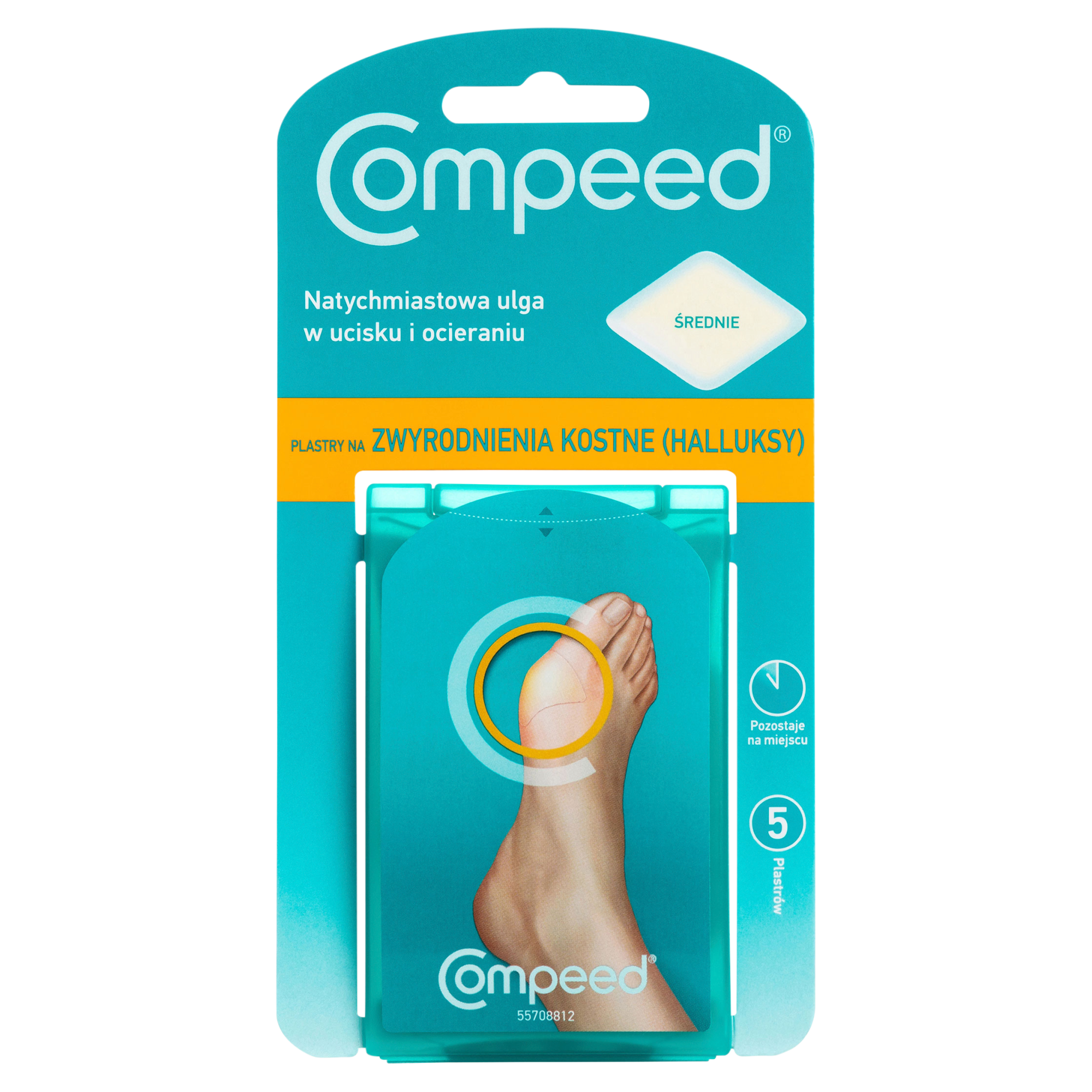 COMPEED Plastry na zwyrodnienia kostne-halluksy średnie - 5 szt. - cena, opinie, właściwości  zdjęcie