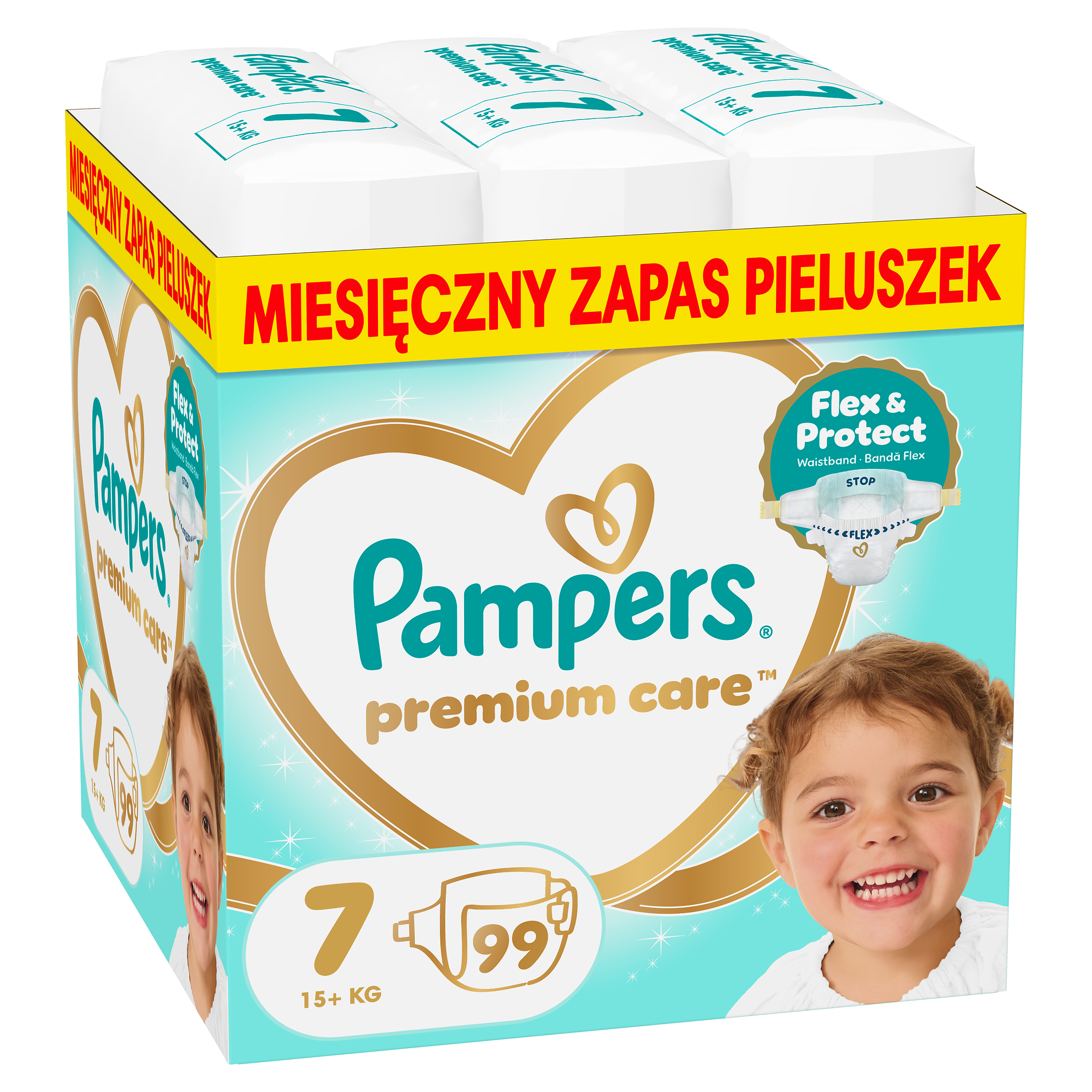 Pampers Premium Care pieluszki rozmiar 7, 15 kg+, 99 sztuki zdjęcie
