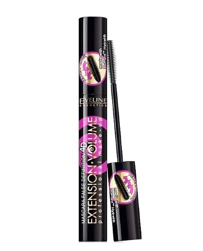 EVELINE COSMETICS EXTENSION VOLUME Tusz do rzęs ekstremalna objętość i rozdzielenie BLACK - 10 ml zdjęcie