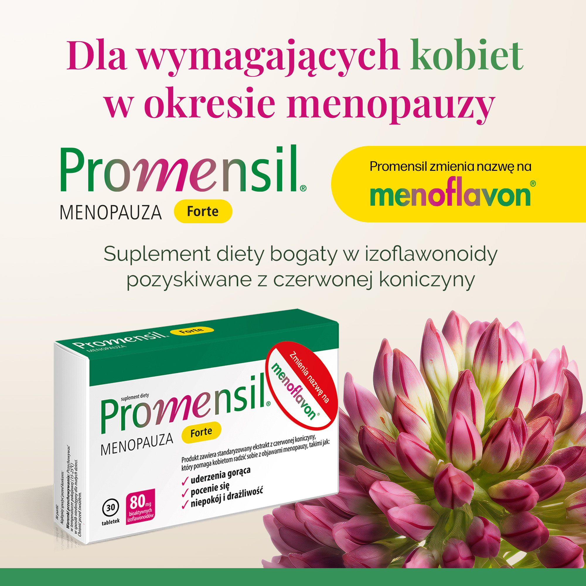 Promensil Forte Menopauza, tabletki, 30 sztuk