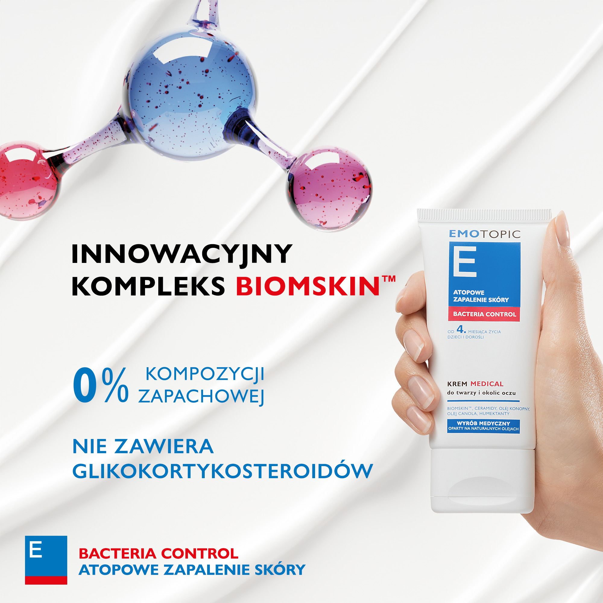 Emotopic Bacteria Control krem Medical do twarzy i okolic oczu 50 ml