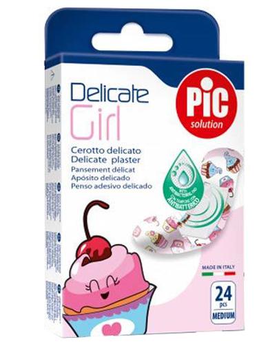 Pic Solution Girl Delikatny plaster z antybakteryjnym opatrunkiem 19 x 72 mm, 24 sztuki zdjęcie