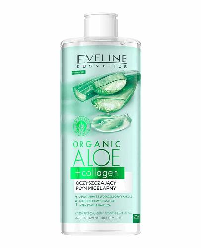 Eveline Cosmetics Organic Aloe + Collagen Oczyszczający Płyn micelarny 3 w 1, 500 ml, cena, opinie, stosowanie zdjęcie