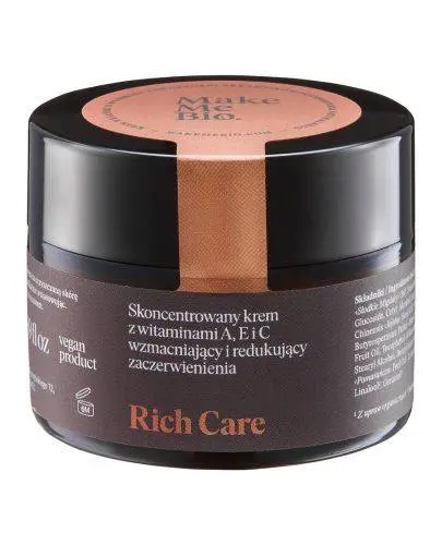 Make Me Bio, Rich Care, Skoncentrowany krem z witaminami A, E i C wzmacniający i redukujący zaczerwienienia, 50 ml  zdjęcie
