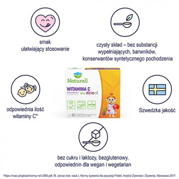 Naturell Witamina C dla dzieci 60 tabletek
