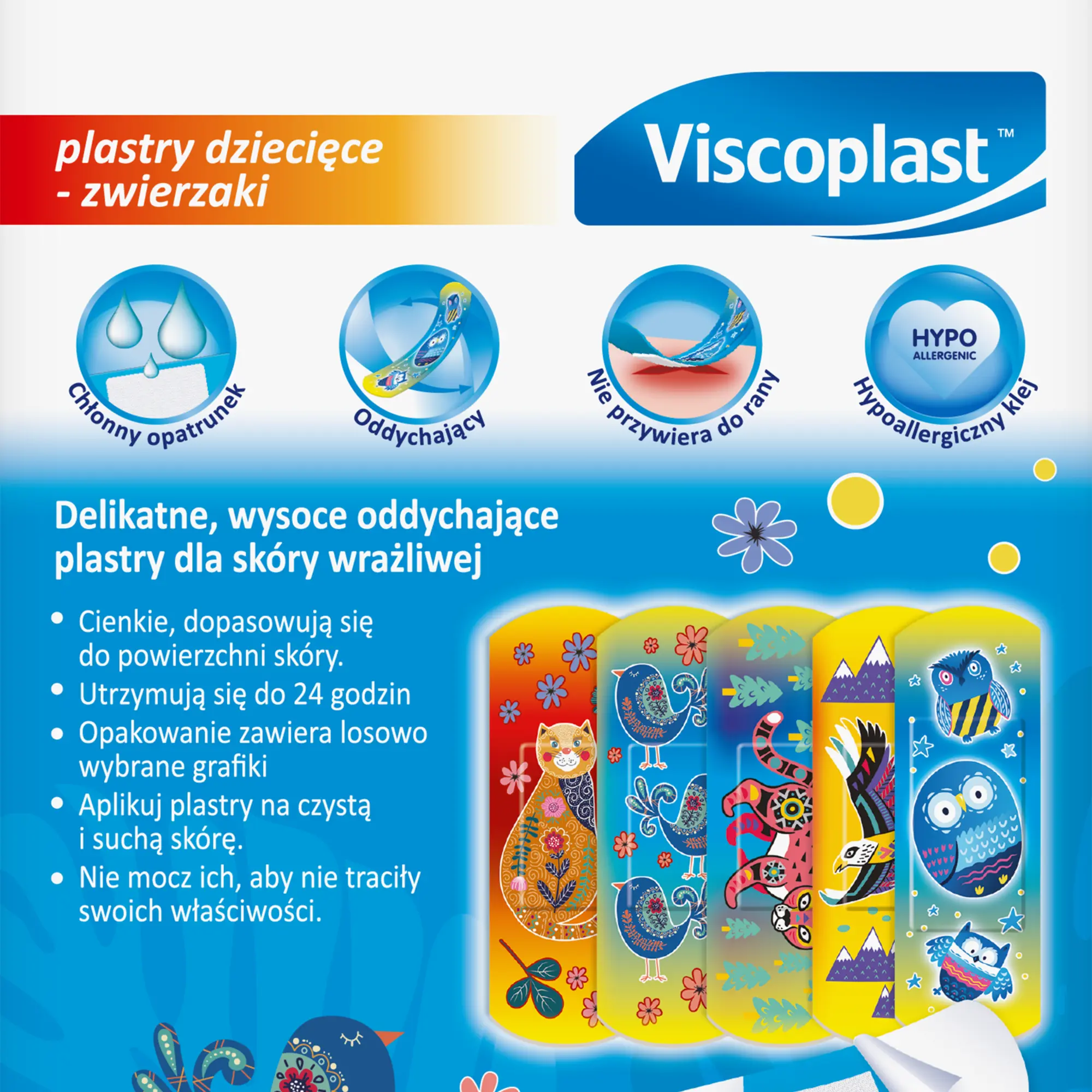 Viscoplast plastry dziecięce zwierzaki 20 sztuk