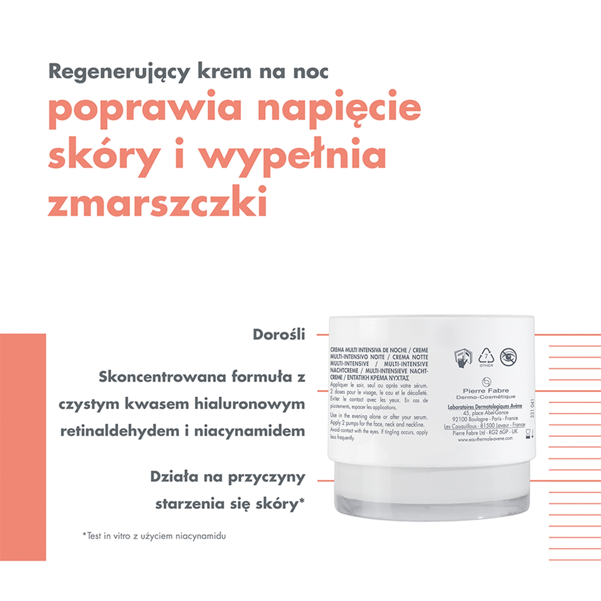Avene Hyaluron Activ B3 Multiintensywny krem na noc 1 sztuka