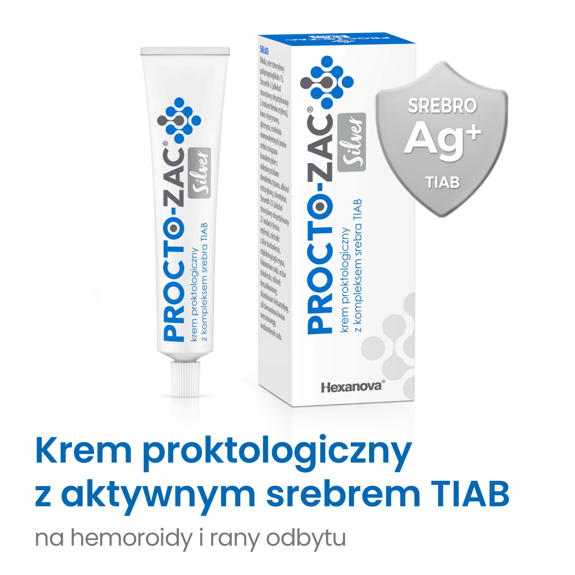 Procto-Zac Silver Krem proktologiczny z kompleksem srebra TIAB, 25 ml