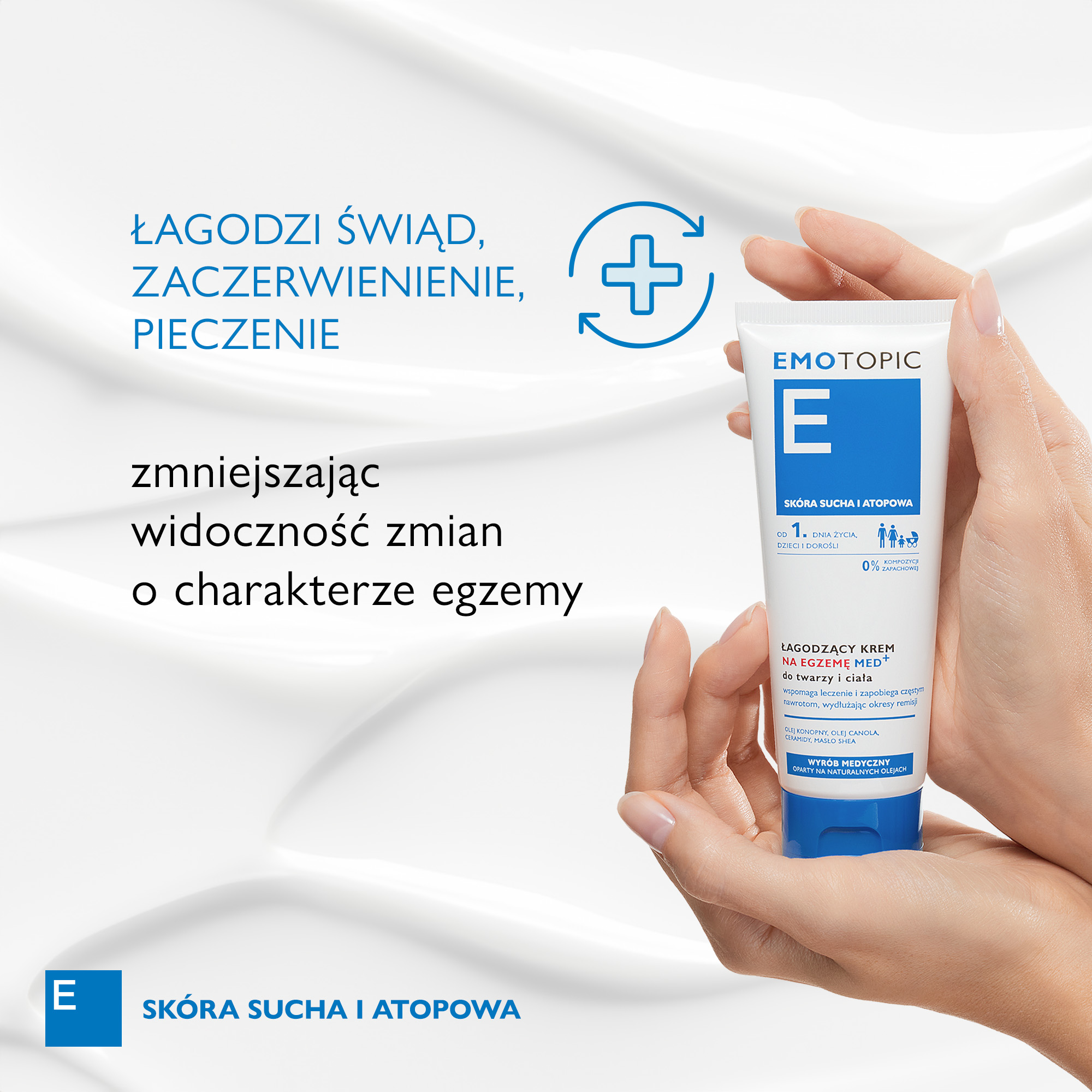 Emotopic łagodzący krem na egzemę MED+ do twarzy i ciała 75 ml
