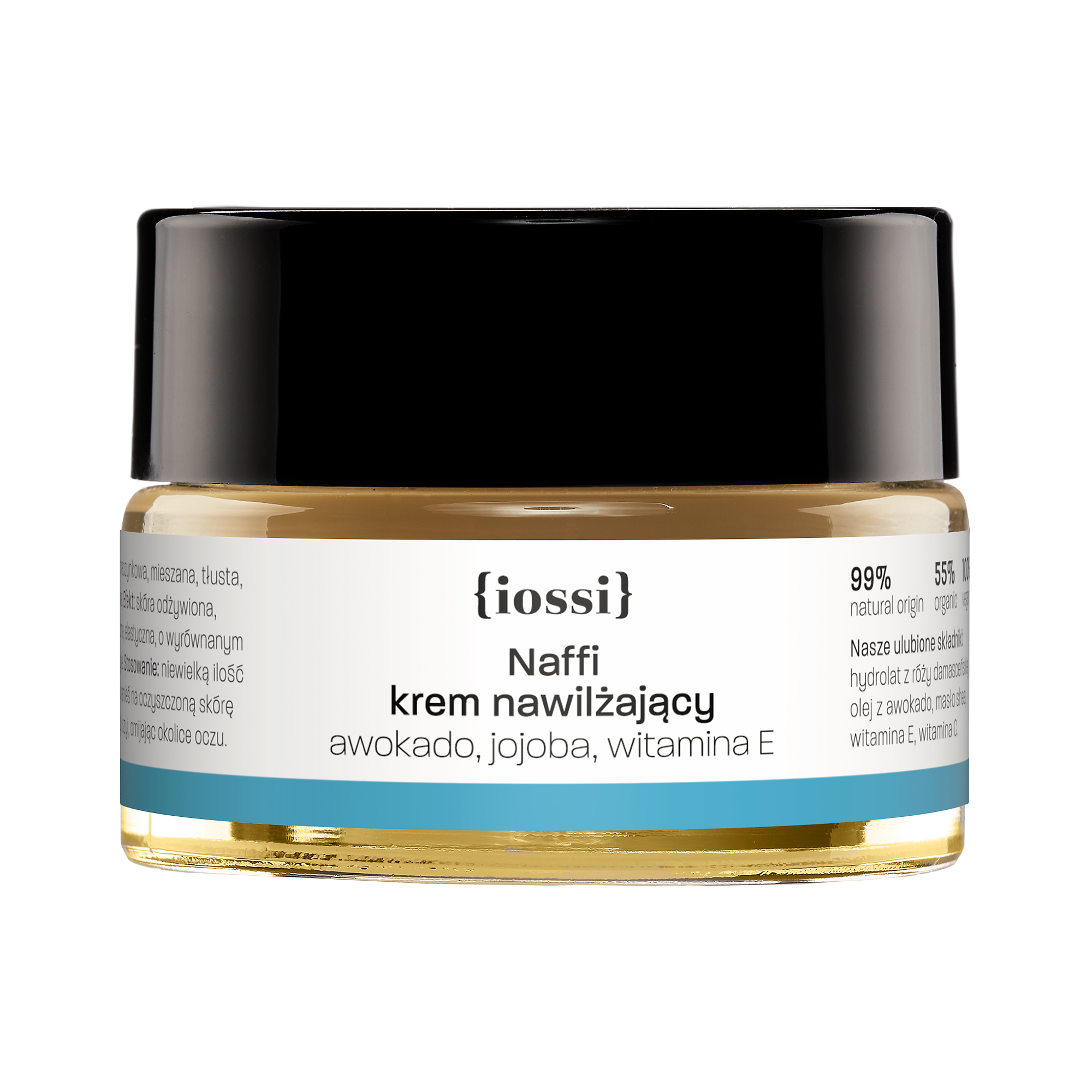 Iossi Naffi Krem nawilżający Awokado, jojoba, witamina E, 15 ml