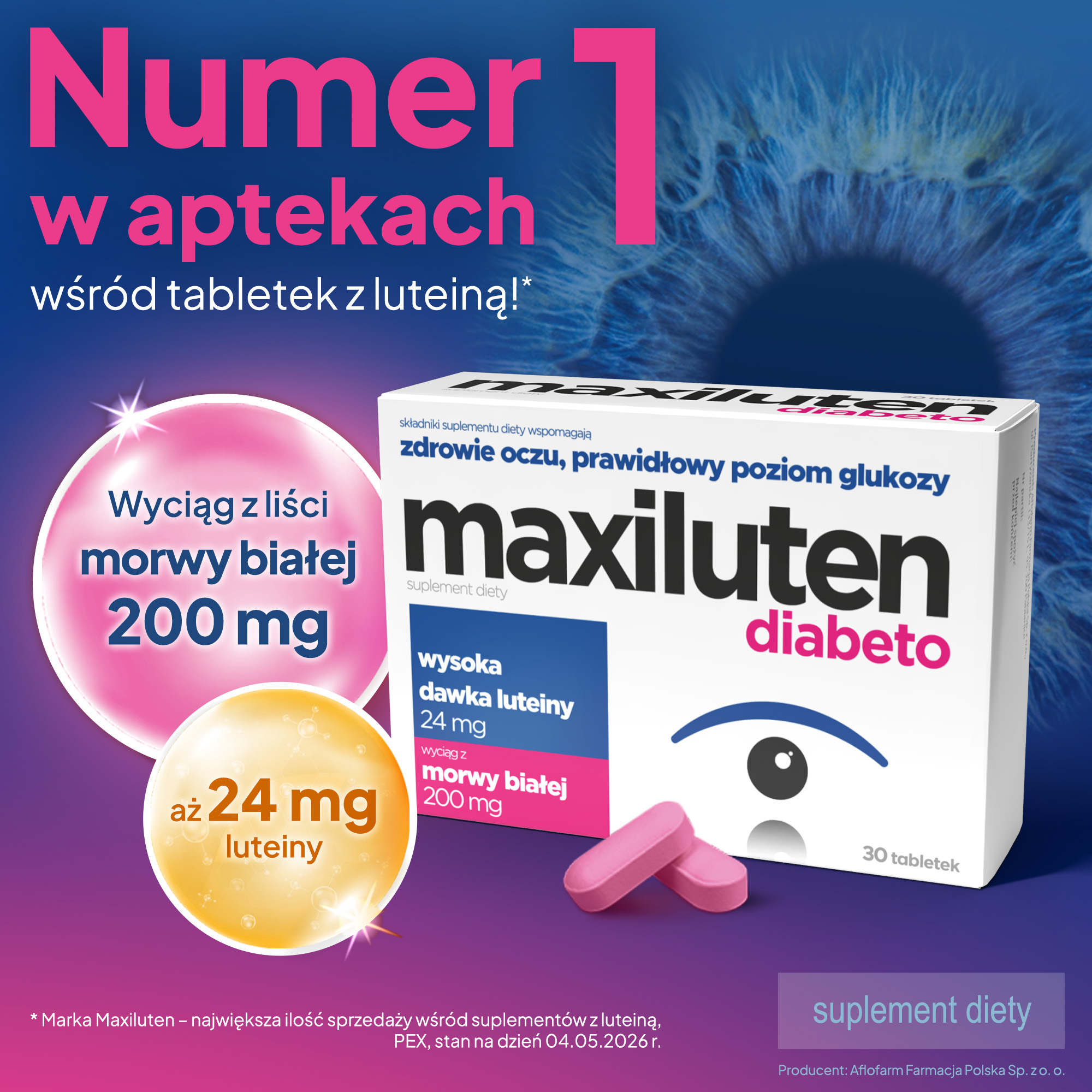 Maxiluten Diabeto, tabletki, 30 sztuk