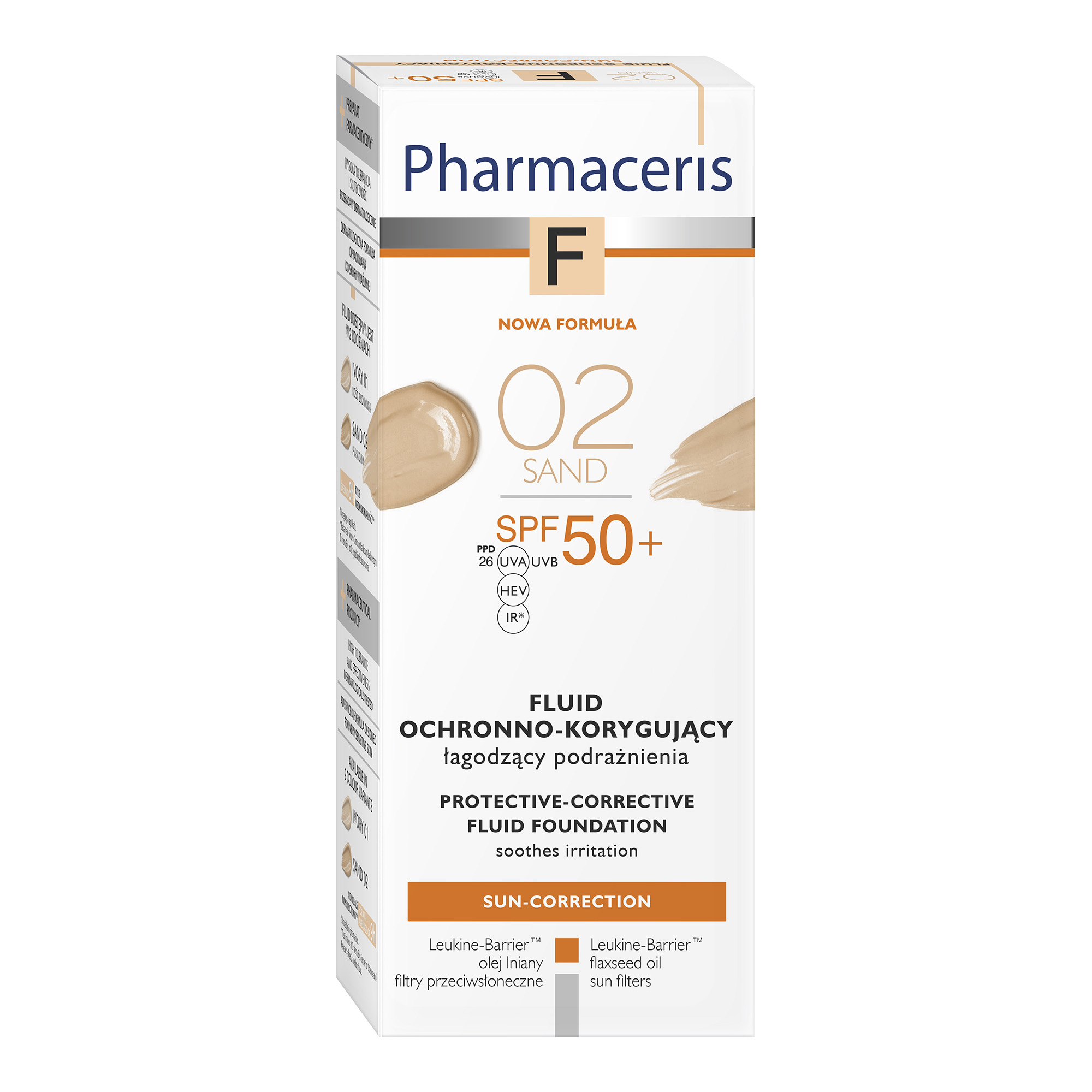 Pharmaceris F, fluid ochronno-korygujący, Sand 02, SPF 50+, 30 ml zdjęcie