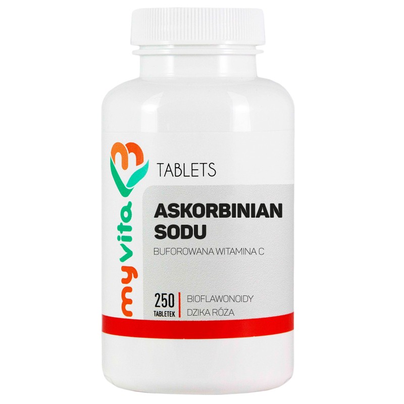 MyVita Askorbinian sodu, buforowana witamina C, tabletki, 250 sztuk zdjęcie
