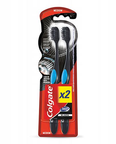 Colgate 360° Charcoal Medium Szczoteczka do zębów, 2 szt., cena, opinie, stosowanie zdjęcie