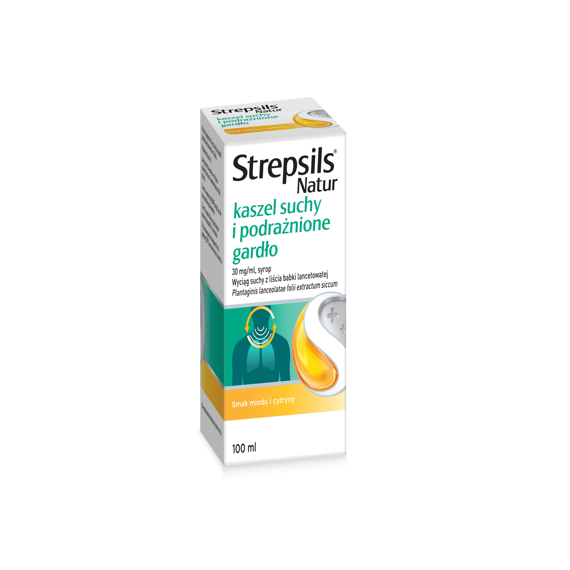 Strepsils Natur kaszel suchy i podrażnione gardło syrop 30 mg/ml, 100 ml zdjęcie