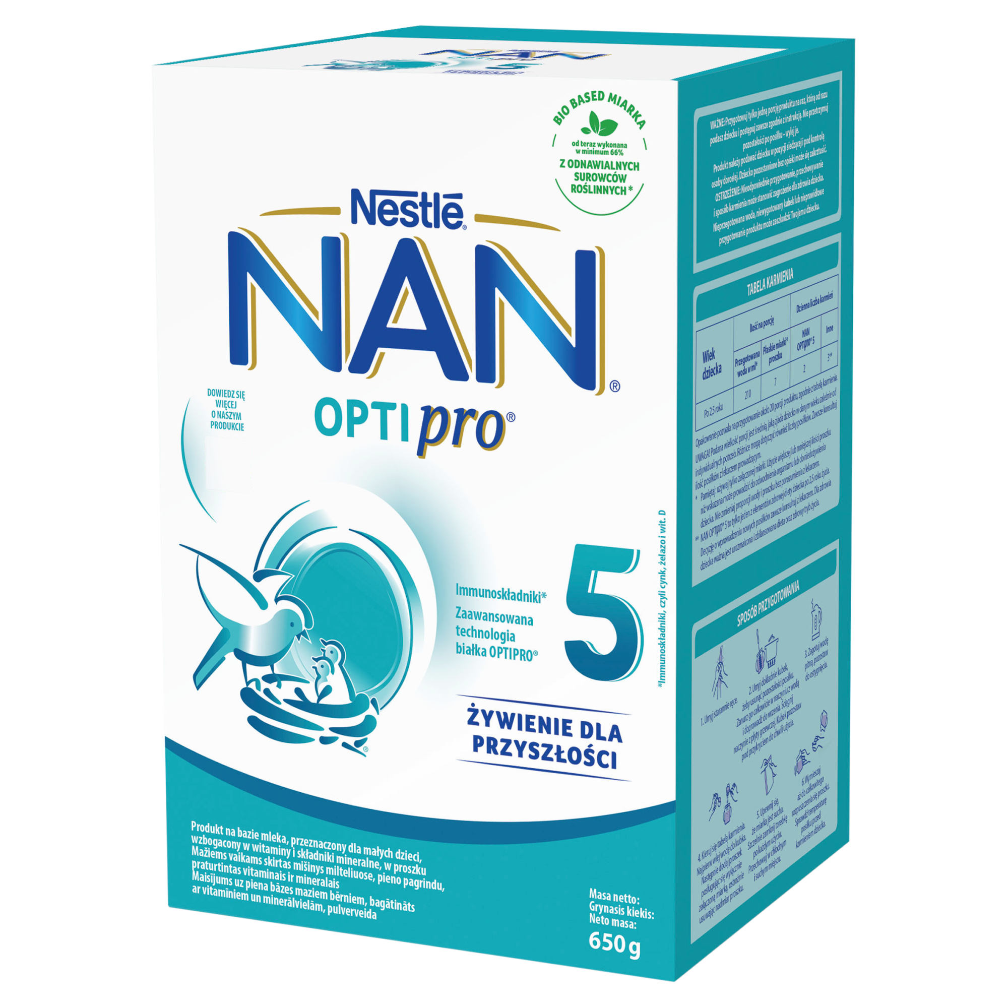 NESTLE NAN OPTIPRO 5 Junior mleko modyfikowane dla dzieci po 2,5 roku życia 650 g zdjęcie