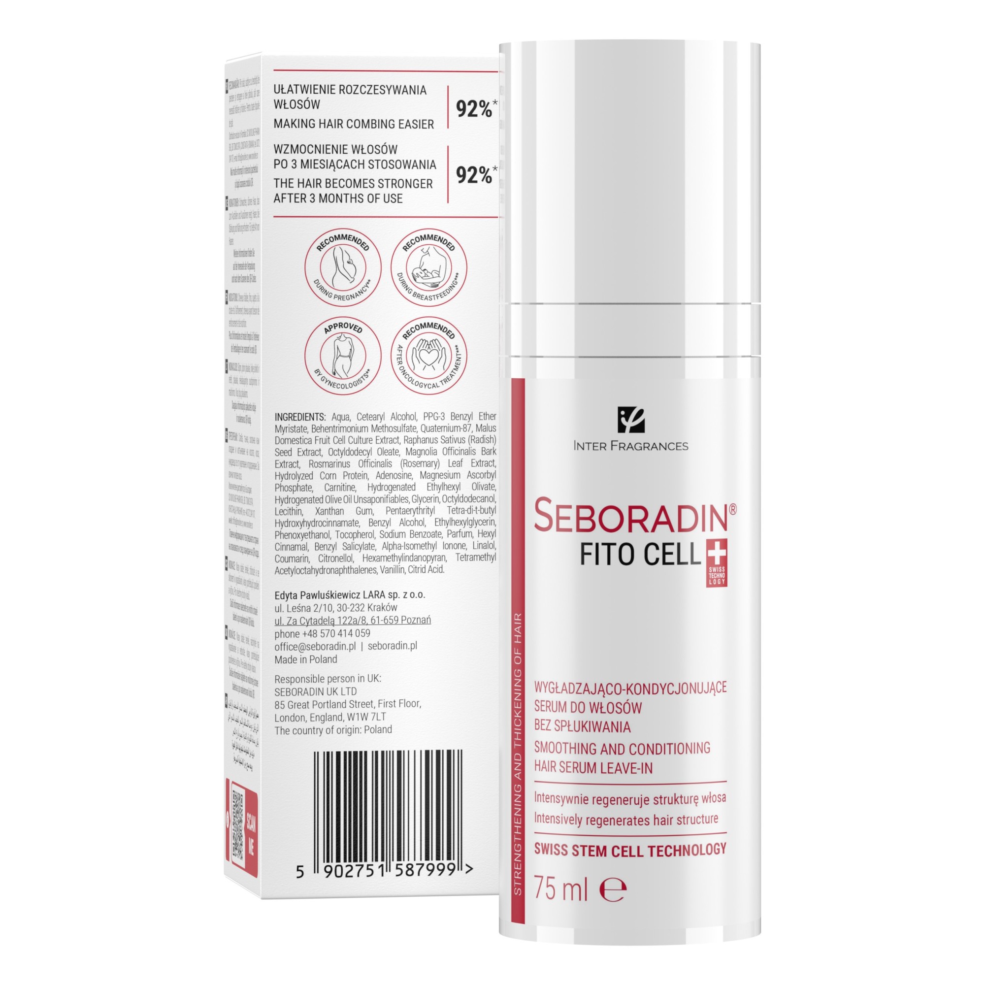 Seboradin Fito Cell wygładzająco-kondycjonujące serum do włosów bez spłukiwania 75 ml zdjęcie