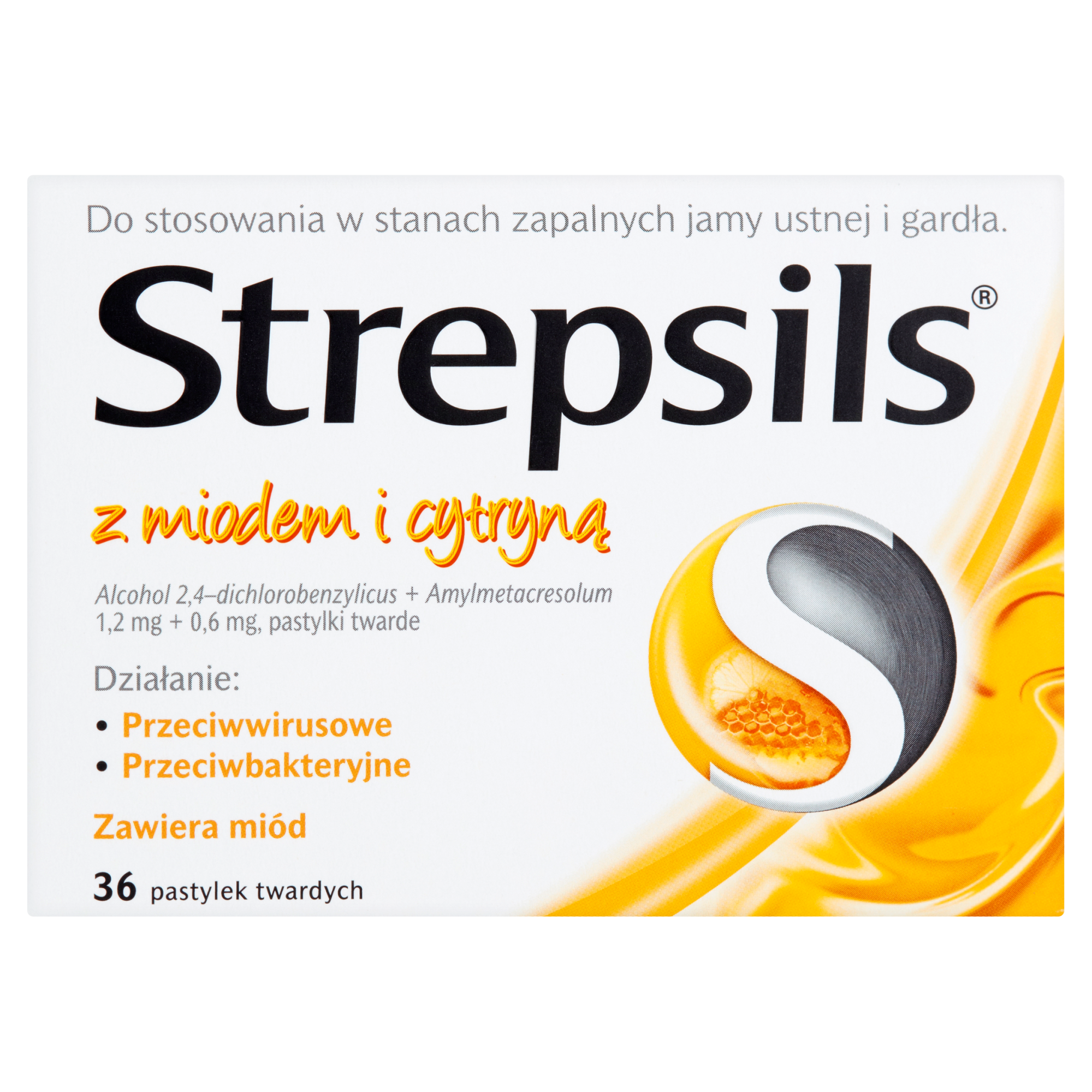 Strepsils z miodem i cytryną 36 pastylek twardych zdjęcie