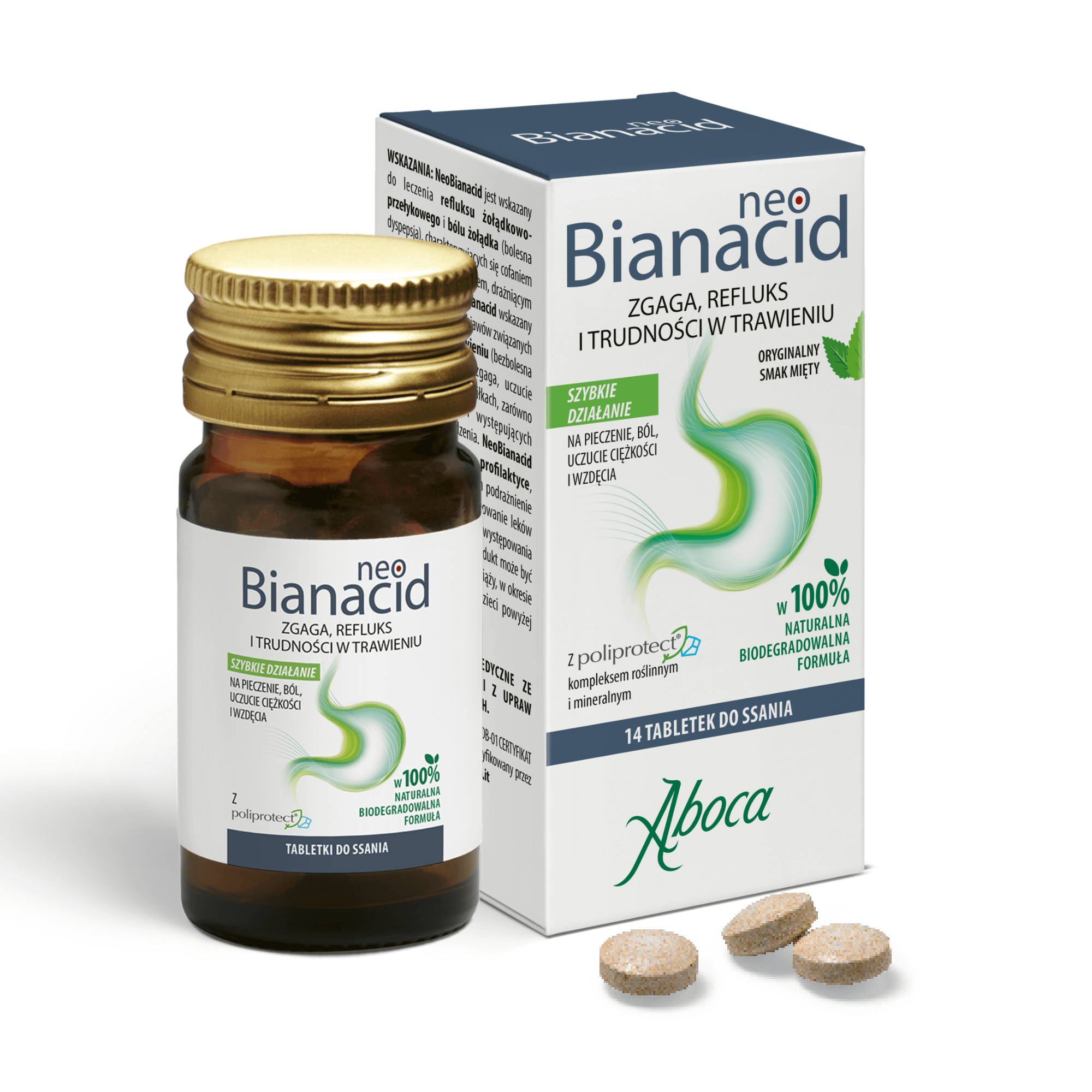 Aboca NeoBianacid Nadkwaśność i Refluks 14 tabletek do ssania zdjęcie