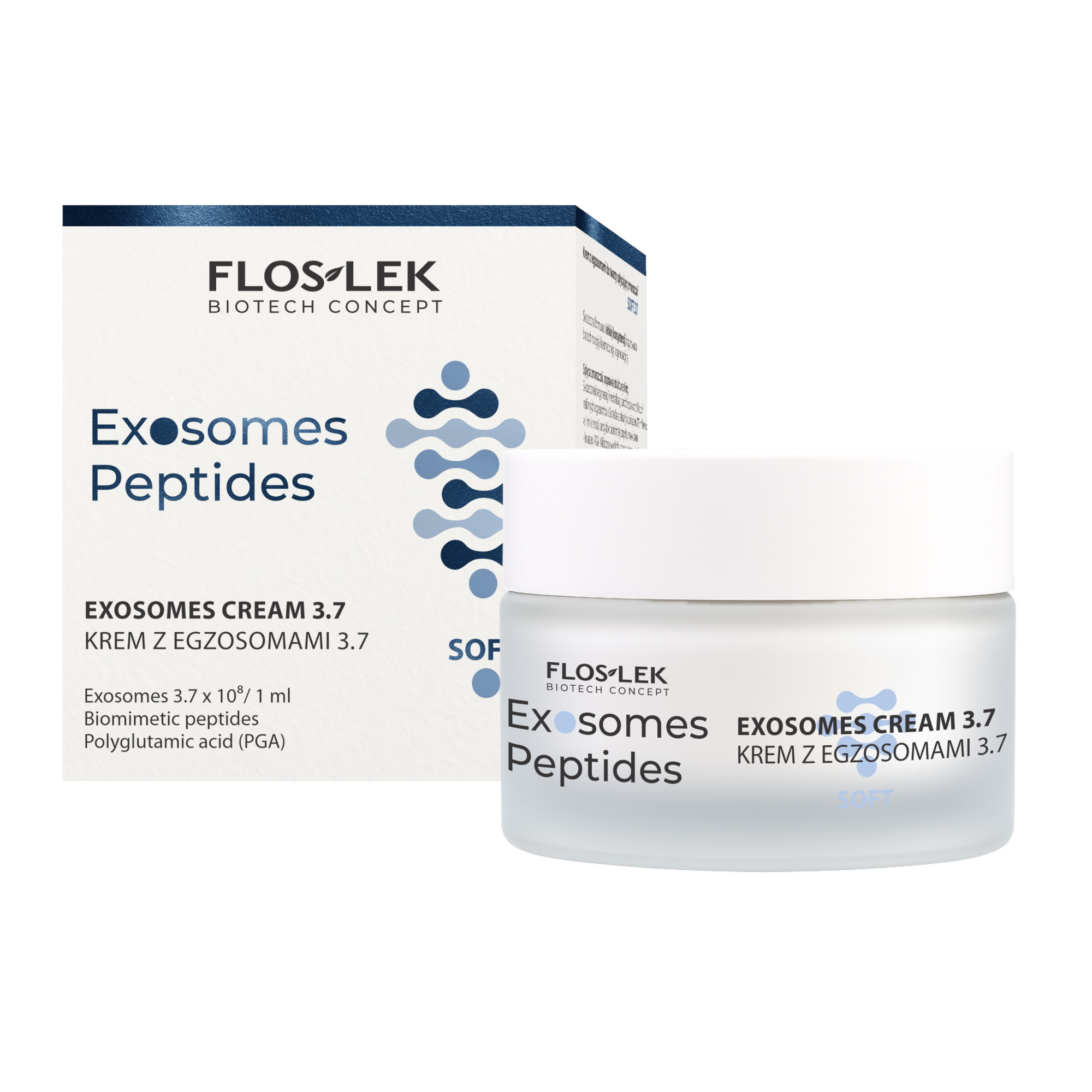 Exosomes Peptides, Krem z egzosomami do twarzy spłycający zmarszczki soft 3.7, 50 ml zdjęcie