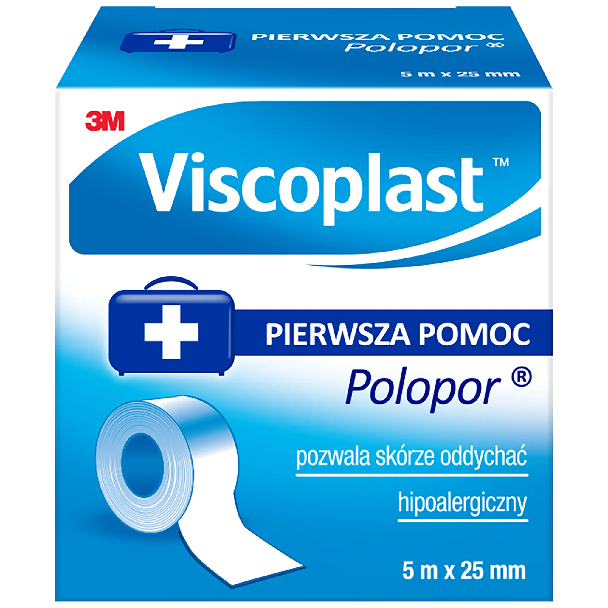 VIscoplast Pierwsza pomoc Polopor przylepiec włókninowy  5m x 25mm 1 sztuka