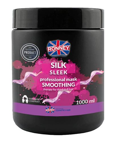 Ronney Professional Mask Smoothing Silk Sleek Maska wygładzająca do włosów cienkich i matowych, 1000 ml zdjęcie