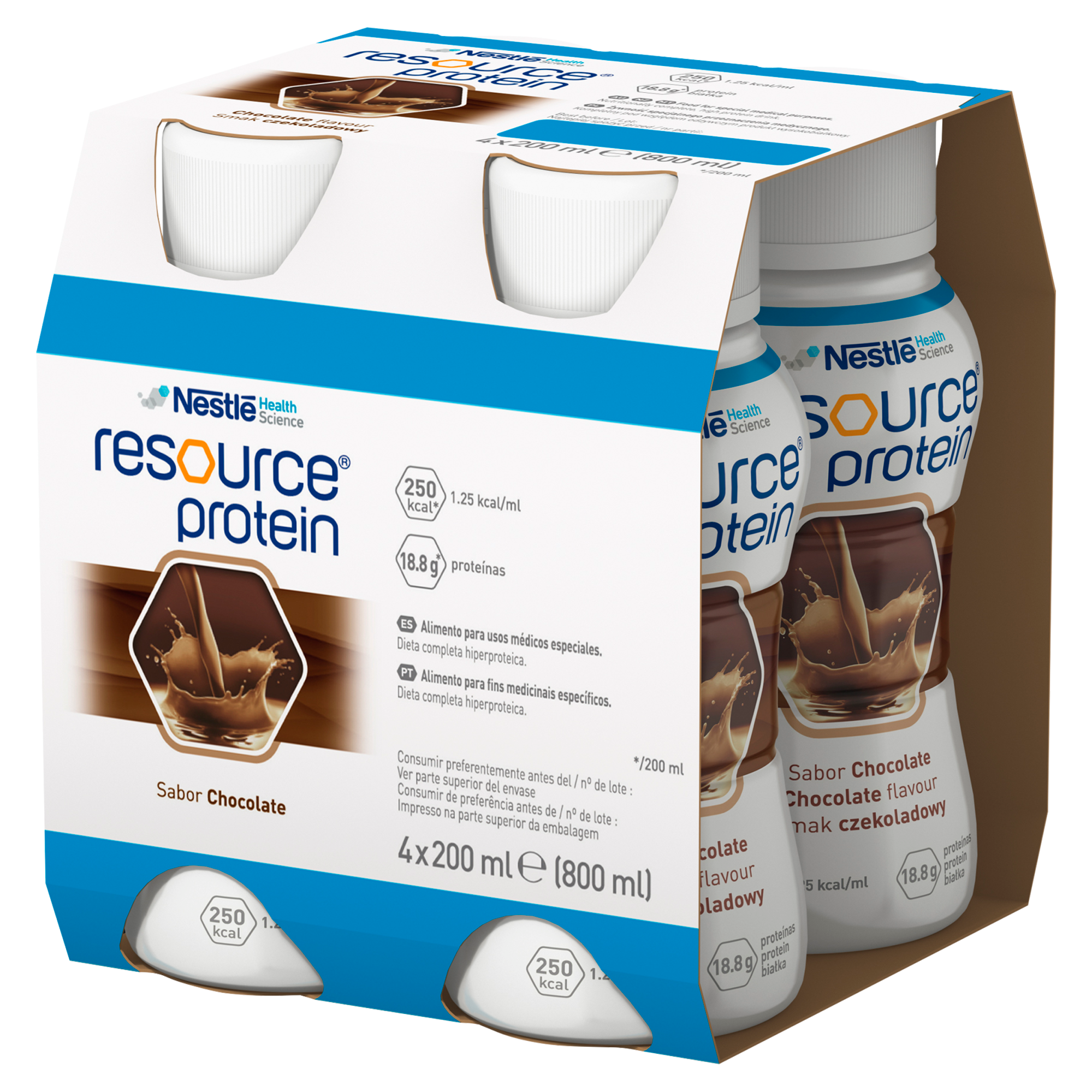 Resource Protein preparat odżywczy w płynie smak czekoladowy 4x 200 ml zdjęcie