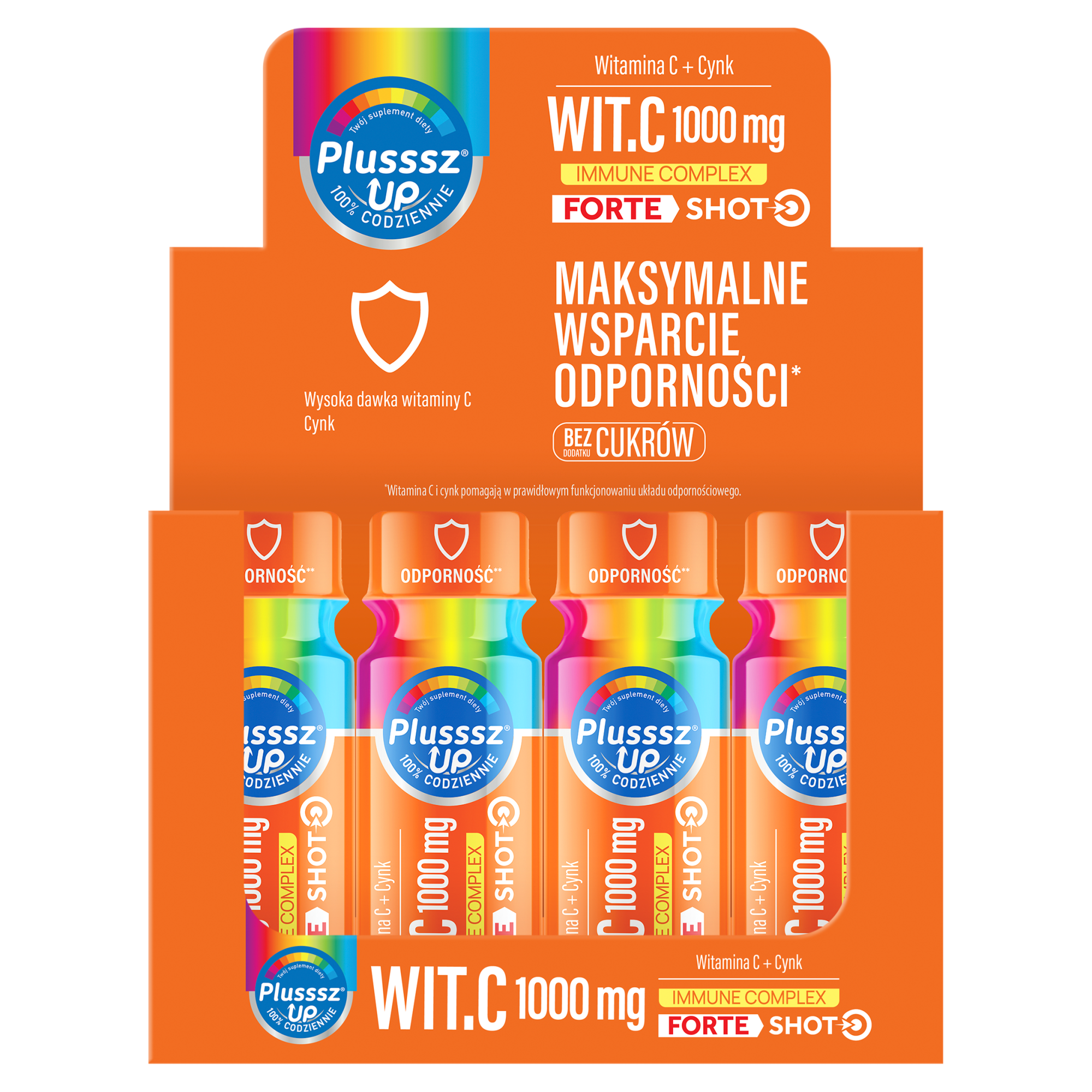 Plusssz Up Witamina C 1000 Mg Immune Complex Forte Shot, buteleczki, 12 sztuk x 50 ml zdjęcie