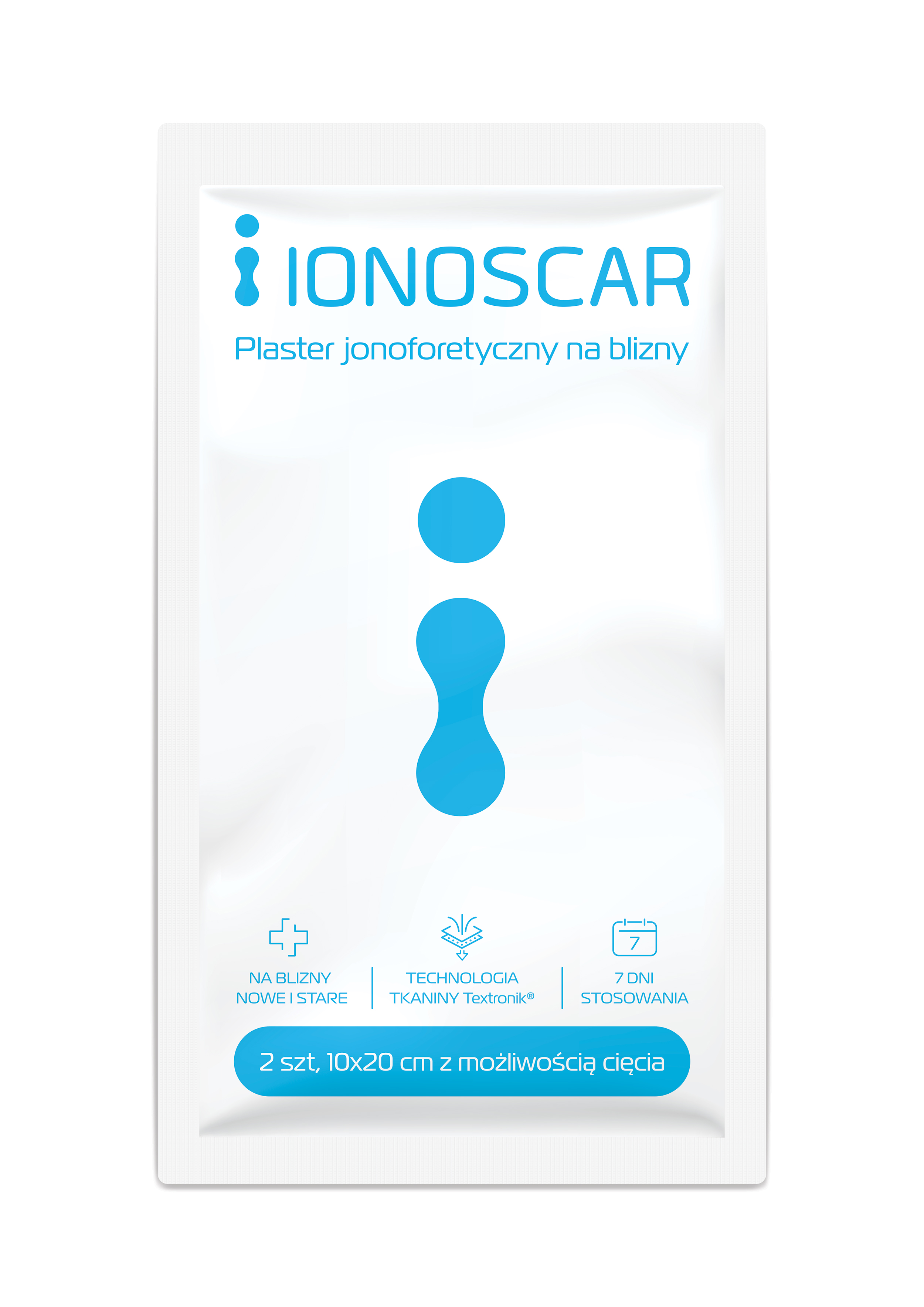 Ionoscar Plaster jonoforetyczny na blizny 10x20 cm, 2 sztuki