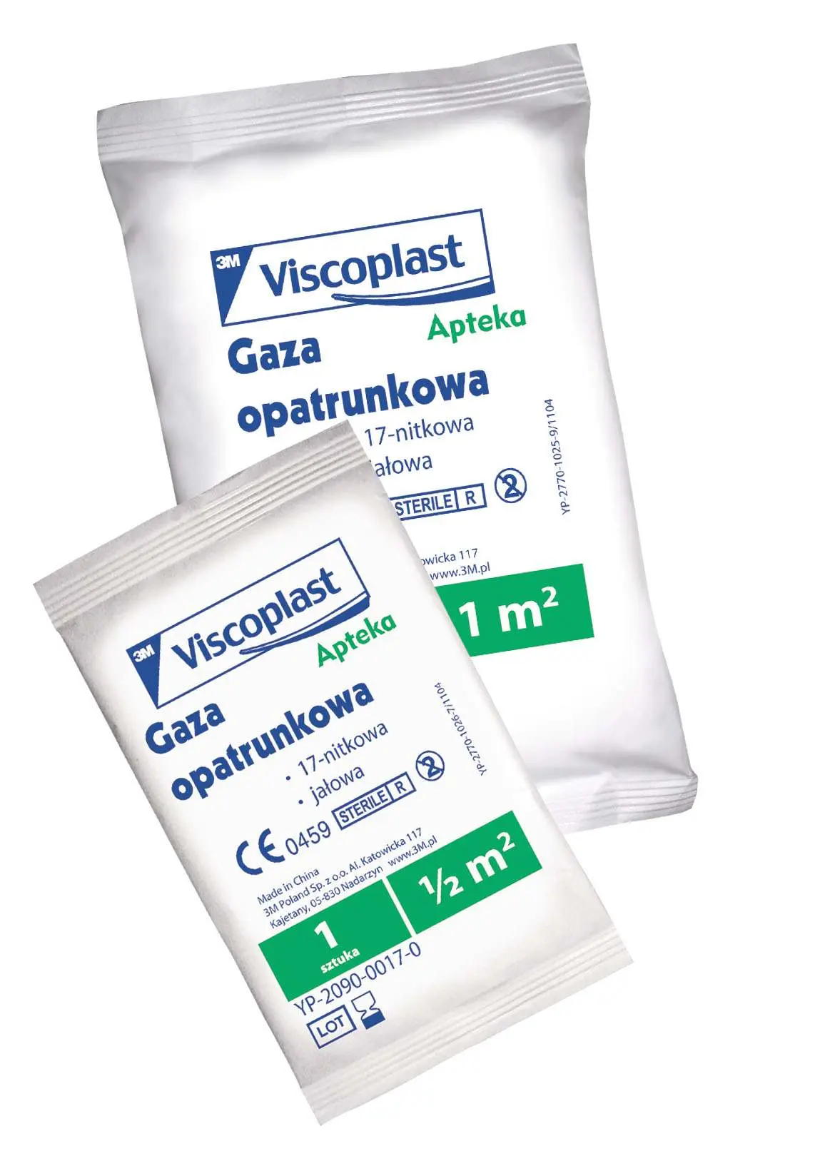 Viscoplast, gaza opatrunkowa jałowa 17 nitek, 1/2m2, 1 sztuka