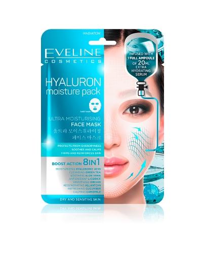 Eveline Hyaluron Moisture Pack Ultranawilżająca koreańska maska na tkaninie, 1 sztuka zdjęcie
