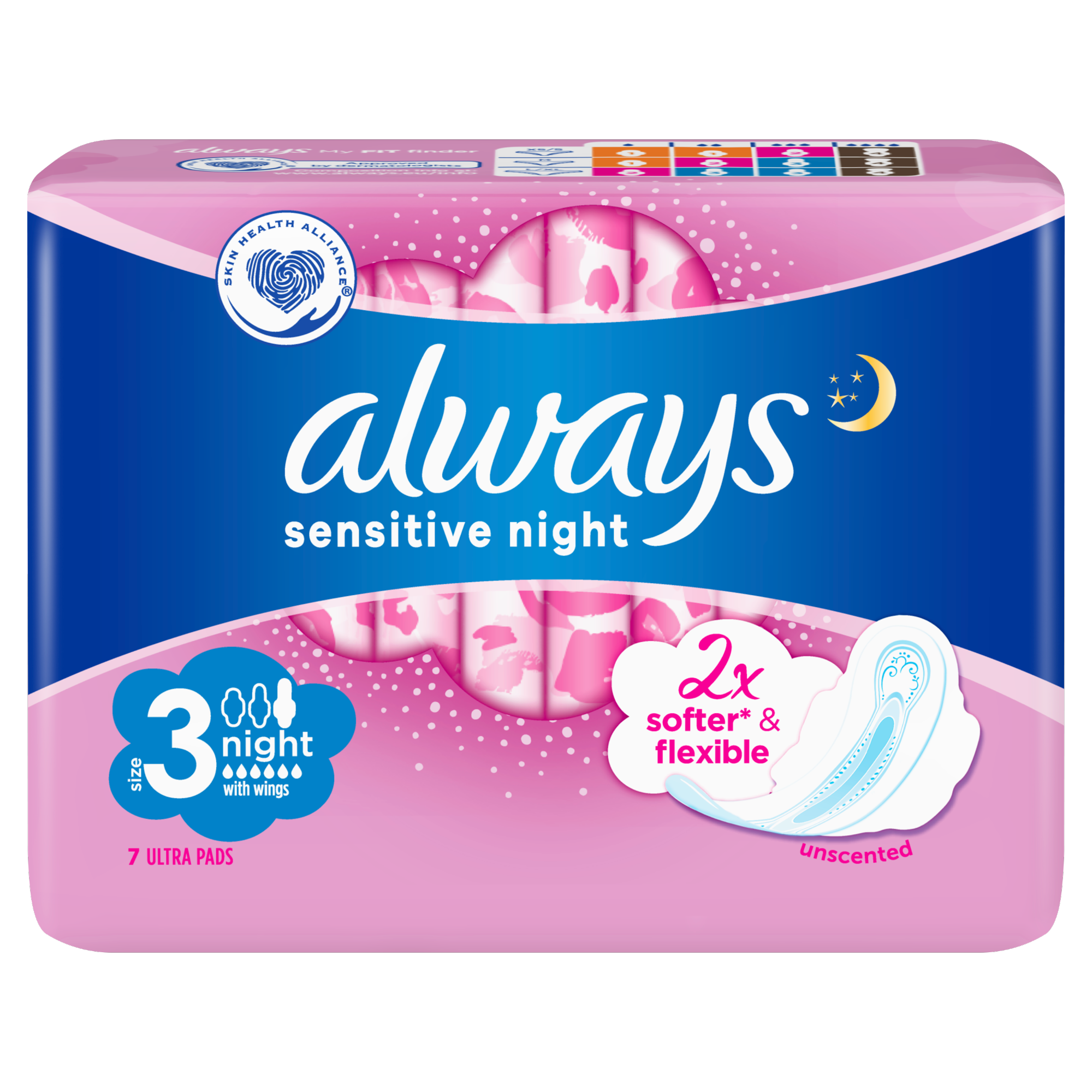 Always Sensitive Night 3 Podpaski ze skrzydełkami, 7 sztuk zdjęcie