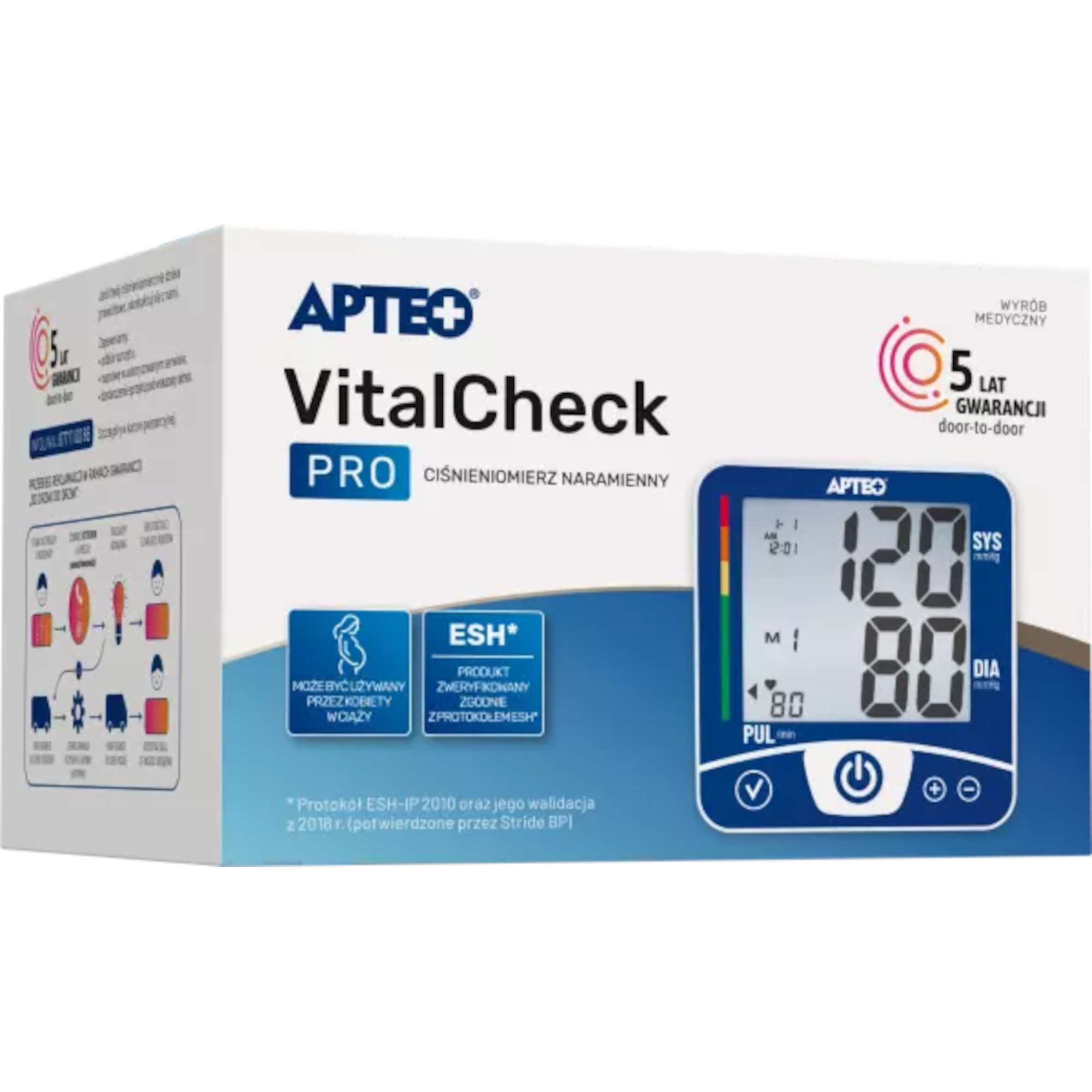 Apteo, VitalCheck Pro, Ciśnieniomierz naramienny, 1 sztuka