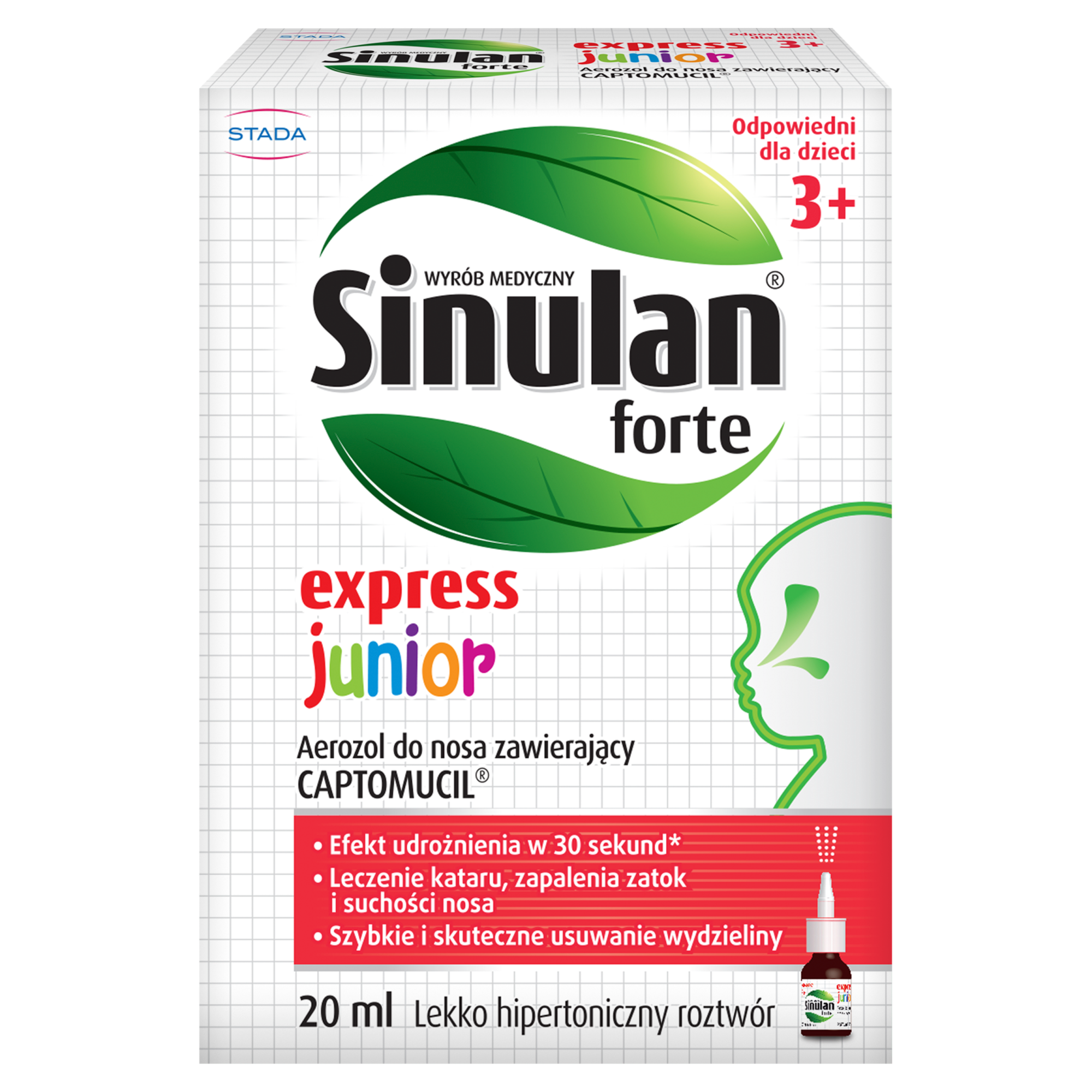SINULAN EXPRESS FORTE JUNIOR Aerozol do nosa - 20 ml zdjęcie