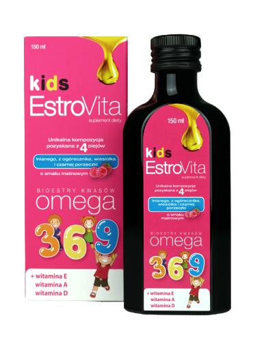 EstroVita Kids Omega 3-6-9, dla dzieci o smaku malinowym, 150 ml zdjęcie